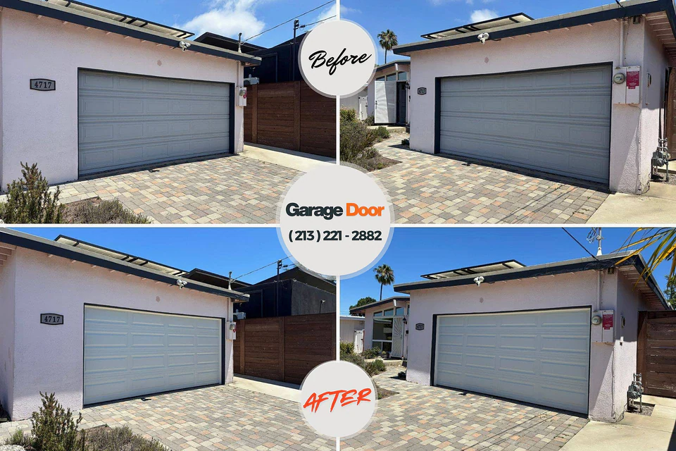 Before and after: garage door repair Kings Grant, NC